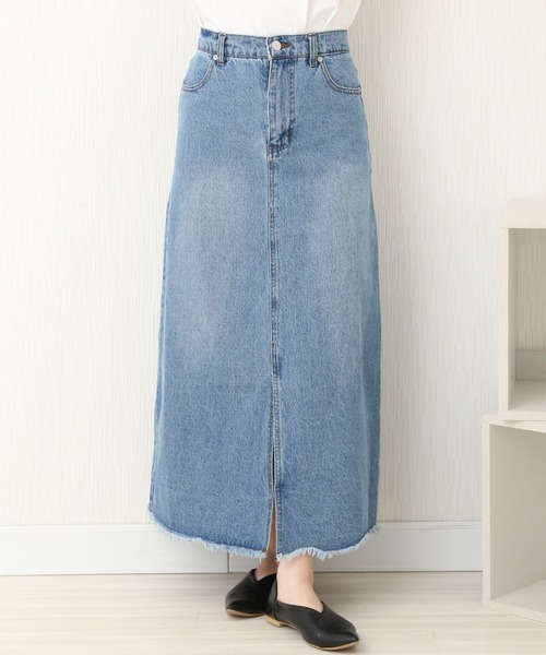 n'ee-ne（ネーネ）の「デニム　トラぺーズスカート（デニムスカート・レディース・ブルー/グレー/ホワイト・FREE）」の11枚目の写真