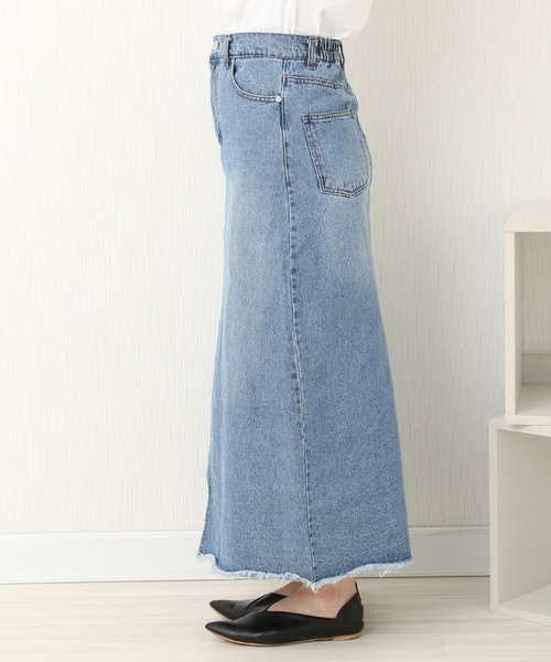 n'ee-ne（ネーネ）の「デニム　トラぺーズスカート（デニムスカート・レディース・ブルー/グレー/ホワイト・FREE）」の5枚目の写真