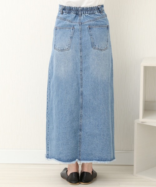 n'ee-ne（ネーネ）の「デニム　トラぺーズスカート（デニムスカート・レディース・ブルー/グレー/ホワイト・FREE）」の8枚目の写真