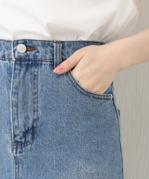 n'ee-ne（ネーネ）の「デニム　トラぺーズスカート（デニムスカート・レディース・ブルー/グレー/ホワイト・FREE）」の12枚目の写真