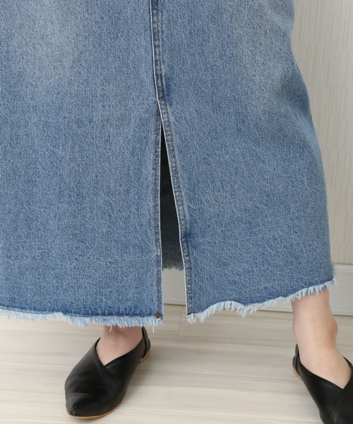 n'ee-ne（ネーネ）の「デニム　トラぺーズスカート（デニムスカート・レディース・ブルー/グレー/ホワイト・FREE）」の9枚目の写真