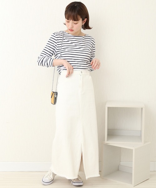 n'ee-ne（ネーネ）の「デニム　トラぺーズスカート（デニムスカート・レディース・ブルー/グレー/ホワイト・FREE）」の10枚目の写真