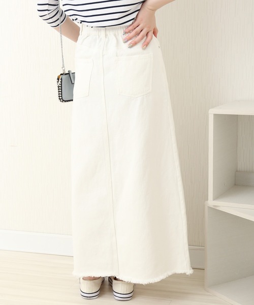 n'ee-ne（ネーネ）の「デニム　トラぺーズスカート（デニムスカート・レディース・ブルー/グレー/ホワイト・FREE）」の7枚目の写真