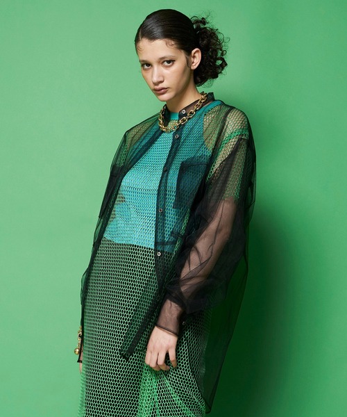 MAISON SPECIAL（メゾンスペシャル）の「ソフトチュールシャツ【MAISON SPECIAL/メゾンスペシャル】（シャツ/ブラウス・レディース・ピンク/ベージュ/ブラック/ブルー/ホワイト・FREE）」の9枚目の写真