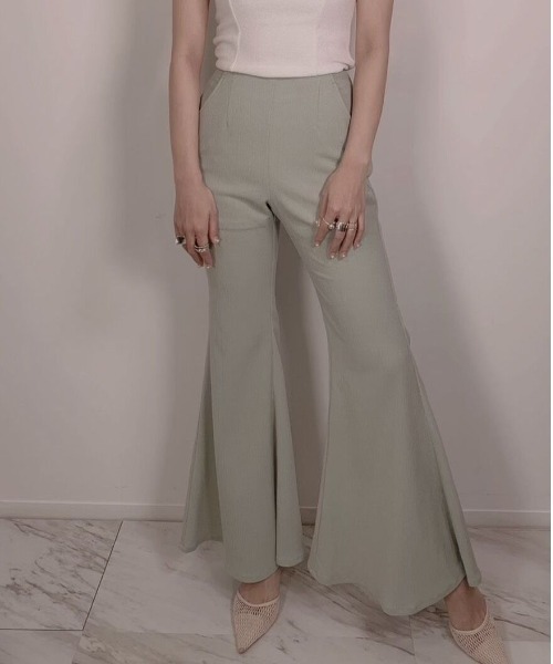 FICTION TOKYO（フィクショントーキョー）の「FICTION TOKYO/フィクショントーキョー/SPRING HIGH WAIST PANTS（その他パンツ・レディース・ブラック/グリーン/ホワイト・FREE）」の3枚目の写真