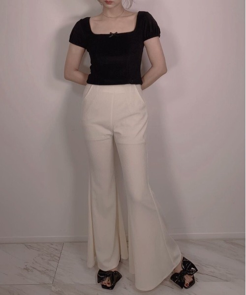 FICTION TOKYO（フィクショントーキョー）の「FICTION TOKYO/フィクショントーキョー/SPRING HIGH WAIST PANTS（その他パンツ・レディース・ブラック/グリーン/ホワイト・FREE）」の6枚目の写真