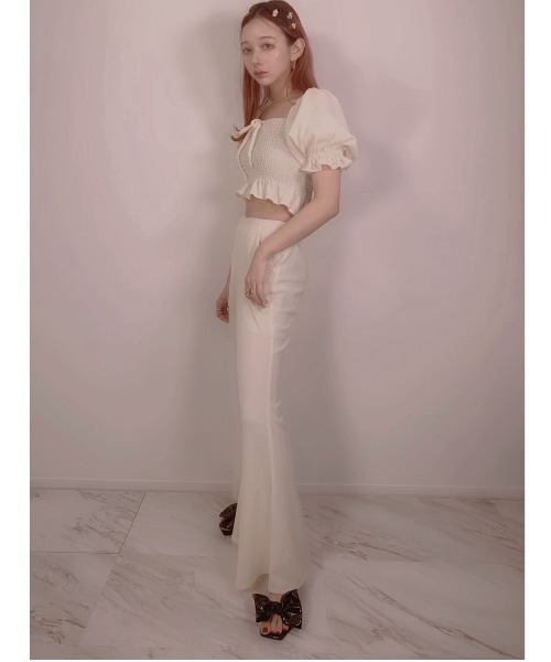 FICTION TOKYO（フィクショントーキョー）の「FICTION TOKYO/フィクショントーキョー/SPRING HIGH WAIST PANTS（その他パンツ・レディース・ブラック/グリーン/ホワイト・FREE）」の8枚目の写真