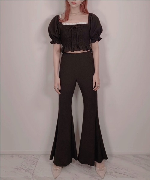 FICTION TOKYO（フィクショントーキョー）の「FICTION TOKYO/フィクショントーキョー/SPRING HIGH WAIST PANTS（その他パンツ・レディース・ブラック/グリーン/ホワイト・FREE）」の10枚目の写真