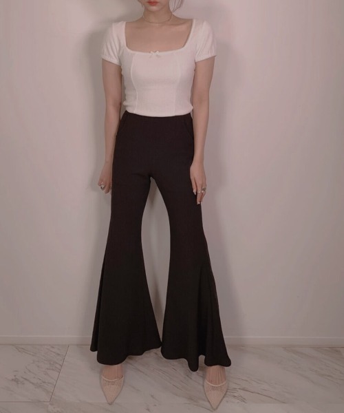 FICTION TOKYO（フィクショントーキョー）の「FICTION TOKYO/フィクショントーキョー/SPRING HIGH WAIST PANTS（その他パンツ・レディース・ブラック/グリーン/ホワイト・FREE）」の11枚目の写真