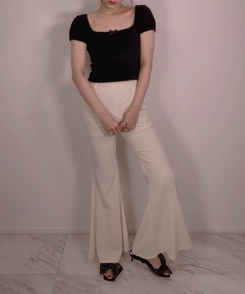 FICTION TOKYO（フィクショントーキョー）の「FICTION TOKYO/フィクショントーキョー/SPRING HIGH WAIST PANTS（その他パンツ・レディース・ブラック/グリーン/ホワイト・FREE）」の13枚目の写真