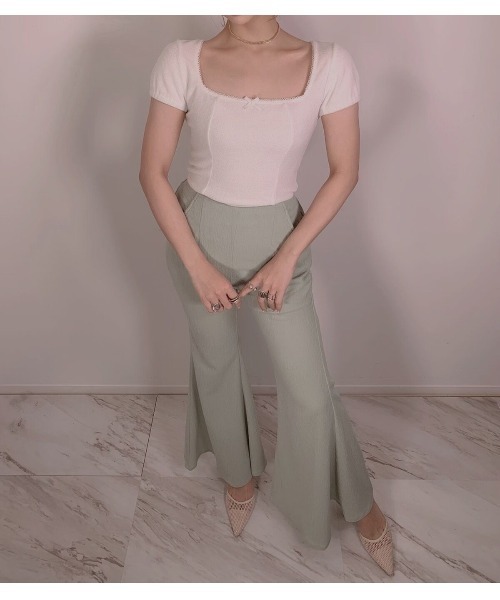 FICTION TOKYO（フィクショントーキョー）の「FICTION TOKYO/フィクショントーキョー/SPRING HIGH WAIST PANTS（その他パンツ・レディース・ブラック/グリーン/ホワイト・FREE）」の15枚目の写真