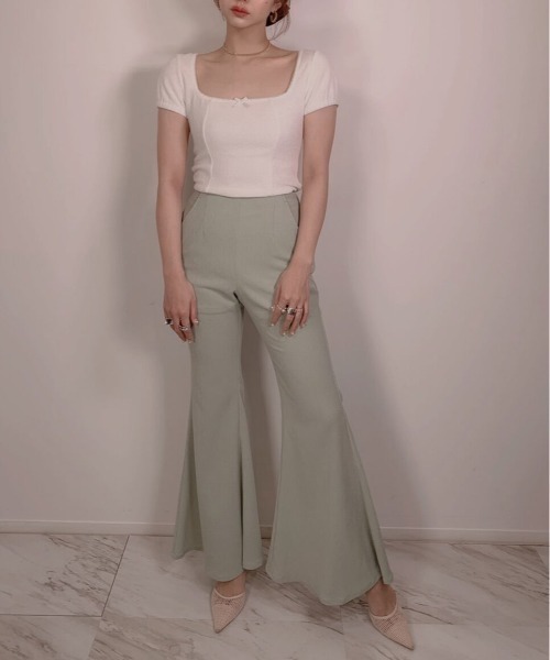 FICTION TOKYO（フィクショントーキョー）の「FICTION TOKYO/フィクショントーキョー/SPRING HIGH WAIST PANTS（その他パンツ・レディース・ブラック/グリーン/ホワイト・FREE）」の16枚目の写真