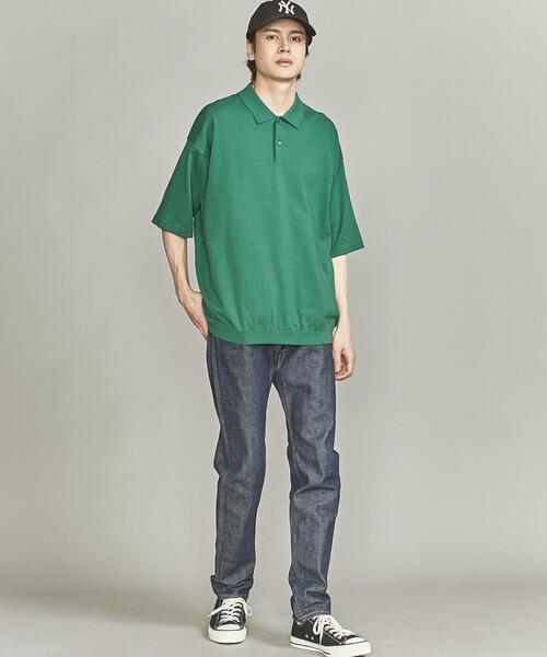 BEAUTY&YOUTH UNITED ARROWS（ビューティーアンドユースユナイテッドアローズ）の「BY GIZA コットン リラックスシルエット ニット ポロシャツ（ポロシャツ・メンズ・ネイビー/ナチュラル/ケリー・SMALL/MEDIUM/LARGE/X-LARGE）」の14枚目の写真