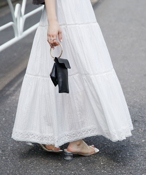 Chico（チコ）の「梯子レース切替ティアードスカート（スカート・レディース・ホワイト/ブラック/パープル/ピンク・FREE）」の12枚目の写真