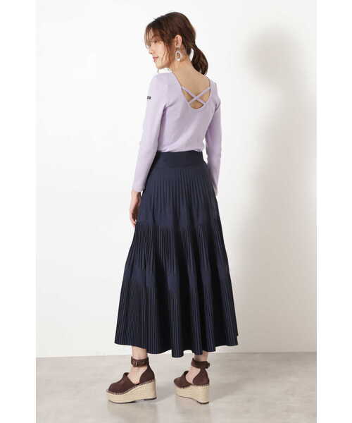 JILL STUART（ジルスチュアート）の「LE MINOR バッククロスTシャツ（Tシャツ/カットソー・レディース・ブラウン/パープル/グリーン・FREE）」の19枚目の写真