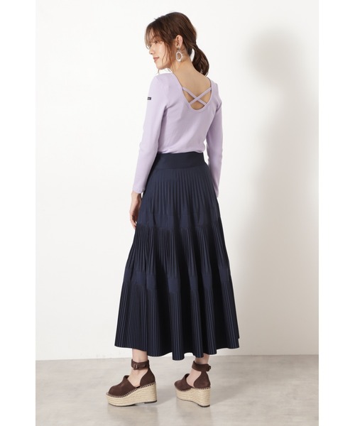 JILL STUART（ジルスチュアート）の「LE MINOR バッククロスTシャツ（Tシャツ/カットソー・レディース・ブラウン/パープル/グリーン・FREE）」の9枚目の写真