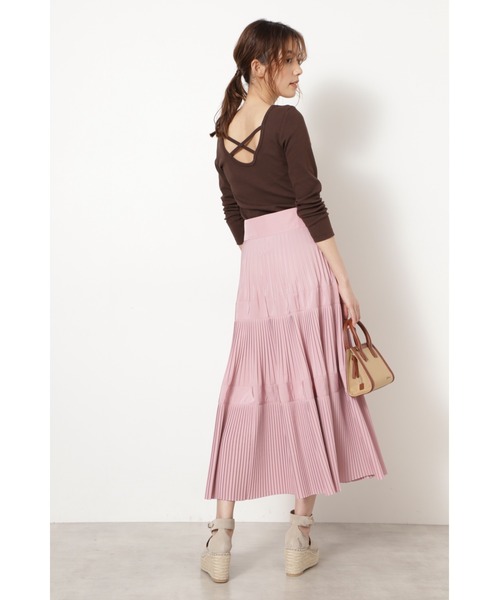 JILL STUART（ジルスチュアート）の「LE MINOR バッククロスTシャツ（Tシャツ/カットソー・レディース・ブラウン/パープル/グリーン・FREE）」の7枚目の写真