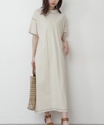 FREE'S MART | ◆モックネック配色ステッチカットソーワンピース(ワンピース)