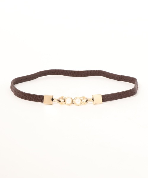 apres jour(アプレジュール)の「【apres jour×ARIAZ】パールゴムベルト(ベルト・レディース・ブラック/ダークブラウン/ベージュ・FREE)」の8枚目の写真