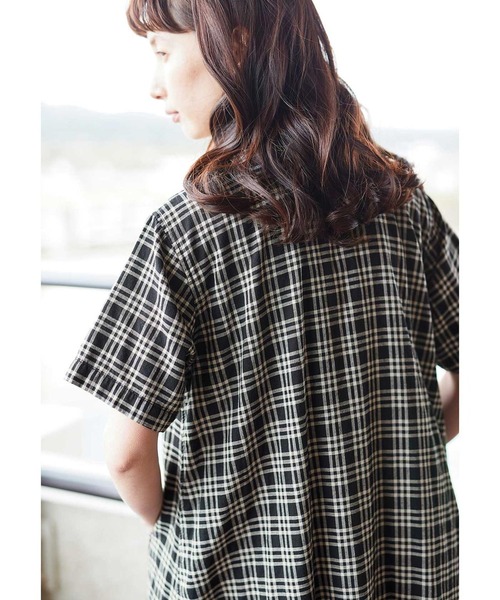 ルームウェア ルームワンピース Sunnyサニークラウズ チェックのパジャワンピース レディース ルームワンピース Sunny Clouds サニークラウズ のファッション