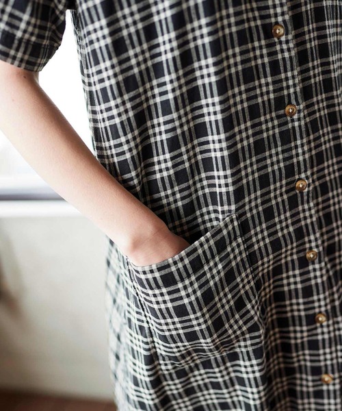 ルームウェア ルームワンピース Sunnyサニークラウズ チェックのパジャワンピース レディース ルームワンピース Sunny Clouds サニークラウズ のファッション