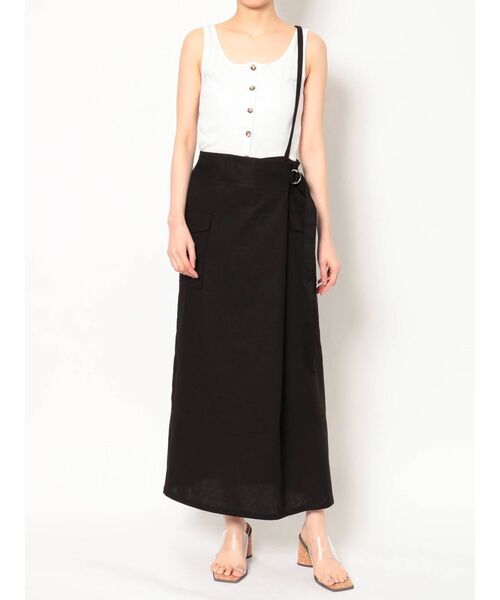 EVRIS(エヴリス)の「ワンショルサスペンダースカート(スカート・レディース・カーキ/ブラック・FREE)」の1枚目の写真