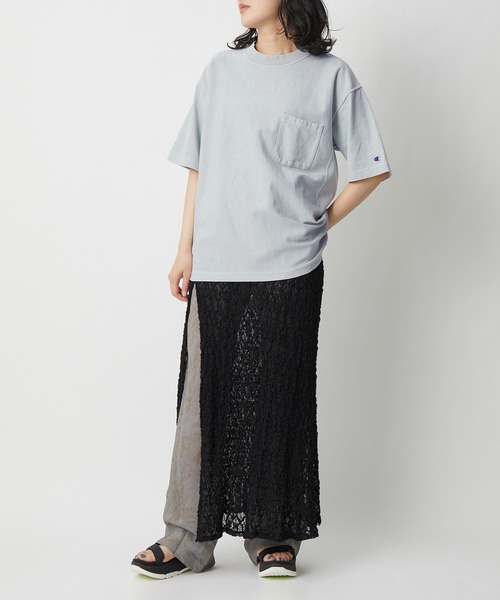 Champion(チャンピオン)の「【Champion for ADAM ETROPE'】別注リバースウィーブポケットT(Tシャツ/カットソー・レディース・ブルー系その他3/ライトグリーン・M)」の4枚目の写真