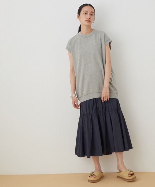 ADAM ET ROPE'(アダムエロペ)の「タフタドッキングカットワンピース(ワンピース・レディース・ブラック/グレー・FREE)」の1枚目の写真