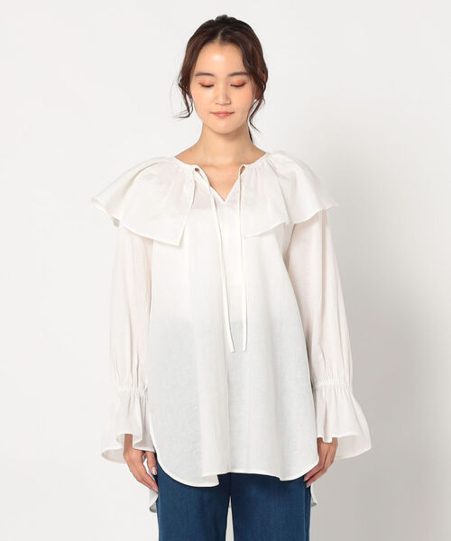 fredy emue（フレディエミュ）の「ケープフリル衿ブラウス（シャツ/ブラウス・レディース・ブラック/レッド/オフホワイト・38）」の15枚目の写真