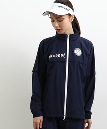 【耐水】【透湿】バックロゴプリント防水レインブルゾン