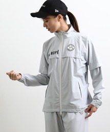 【耐水】【透湿】バックロゴプリント防水レインブルゾン