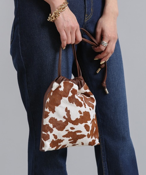 DouDou(ドゥドゥ)の「スクエアドロストショルダー(ショルダーバッグ・レディース・ブラウン/ピンク・FREE)」の4枚目の写真