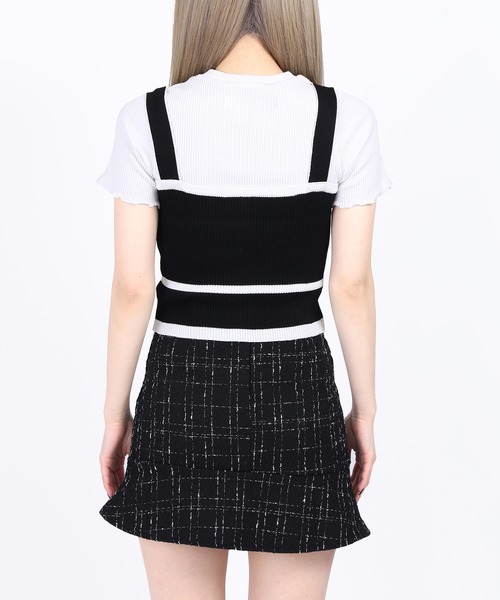 WC(ダブル シー)の「配色ニットビスチェ(ニット/セーター・レディース・ホワイト/ブラック/サックスブルー・FREE)」の6枚目の写真