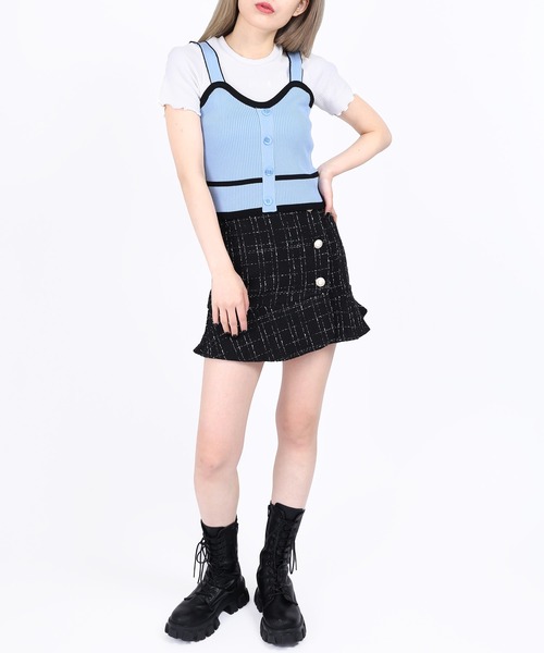 WC(ダブル シー)の「配色ニットビスチェ(ニット/セーター・レディース・ホワイト/ブラック/サックスブルー・FREE)」の11枚目の写真