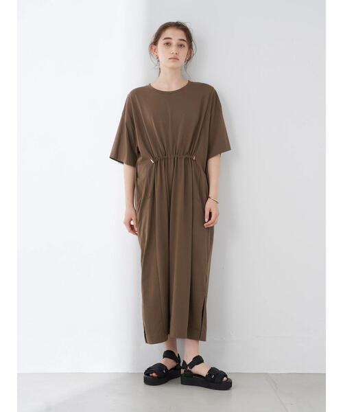 Editt by YECCA VECCA(エディットバイイェッカヴェッカ)の「・AERO ICE? 5分袖カットワンピース*(ワンピース・レディース・ネイビー/ブラウン/ブルー・FREE)」の7枚目の写真