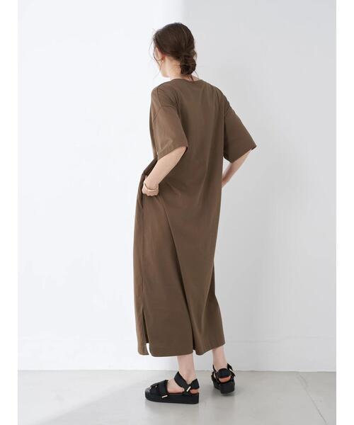 Editt by YECCA VECCA(エディットバイイェッカヴェッカ)の「・AERO ICE? 5分袖カットワンピース*(ワンピース・レディース・ネイビー/ブラウン/ブルー・FREE)」の10枚目の写真