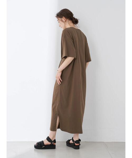 Editt by YECCA VECCA(エディットバイイェッカヴェッカ)の「・AERO ICE? 5分袖カットワンピース*(ワンピース・レディース・ネイビー/ブラウン/ブルー・FREE)」の11枚目の写真