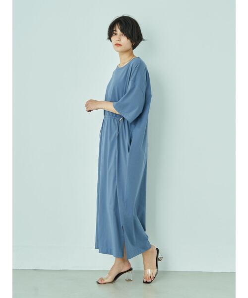 Editt by YECCA VECCA(エディットバイイェッカヴェッカ)の「・AERO ICE? 5分袖カットワンピース*(ワンピース・レディース・ネイビー/ブラウン/ブルー・FREE)」の17枚目の写真