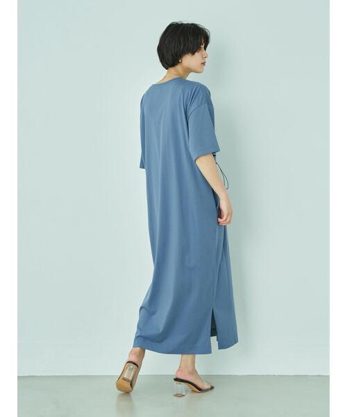 Editt by YECCA VECCA(エディットバイイェッカヴェッカ)の「・AERO ICE? 5分袖カットワンピース*(ワンピース・レディース・ネイビー/ブラウン/ブルー・FREE)」の19枚目の写真
