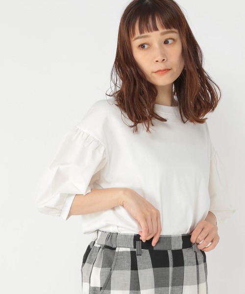 studio CLIP（スタディオクリップ）の「袖布帛プルオーバー（Tシャツ/カットソー・レディース・ベージュ/ブラック/ホワイト・MEDIUM/LARGE）」の2枚目の写真