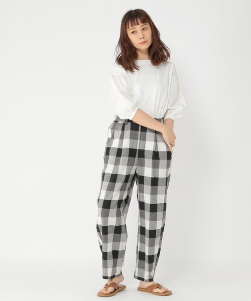 studio CLIP（スタディオクリップ）の「袖布帛プルオーバー（Tシャツ/カットソー・レディース・ベージュ/ブラック/ホワイト・MEDIUM/LARGE）」の4枚目の写真