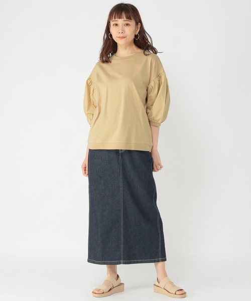 studio CLIP（スタディオクリップ）の「袖布帛プルオーバー（Tシャツ/カットソー・レディース・ベージュ/ブラック/ホワイト・MEDIUM/LARGE）」の6枚目の写真