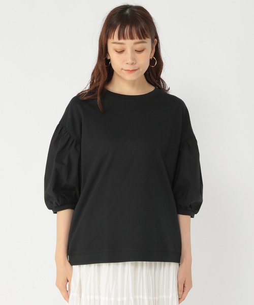 studio CLIP（スタディオクリップ）の「袖布帛プルオーバー（Tシャツ/カットソー・レディース・ベージュ/ブラック/ホワイト・MEDIUM/LARGE）」の7枚目の写真