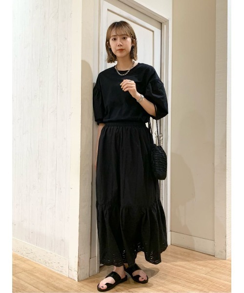 studio CLIP（スタディオクリップ）の「袖布帛プルオーバー（Tシャツ/カットソー・レディース・ベージュ/ブラック/ホワイト・MEDIUM/LARGE）」の21枚目の写真