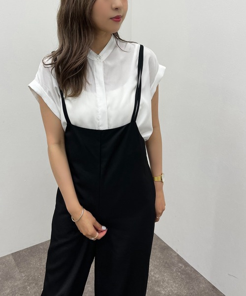 apres jour mignon（アプレジュールミニョン）の「ハイウエストキャミサロペ 【ZOZOTOWN限定アイテム】（サロペット/オーバーオール・レディース・ブラック/ブルー系その他・SMALL/X-LARGE/MEDIUM）」の12枚目の写真