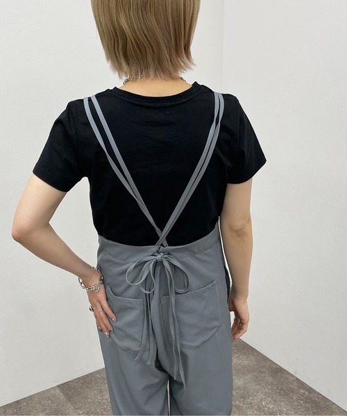 apres jour mignon（アプレジュールミニョン）の「ハイウエストキャミサロペ 【ZOZOTOWN限定アイテム】（サロペット/オーバーオール・レディース・ブラック/ブルー系その他・SMALL/X-LARGE/MEDIUM）」の8枚目の写真