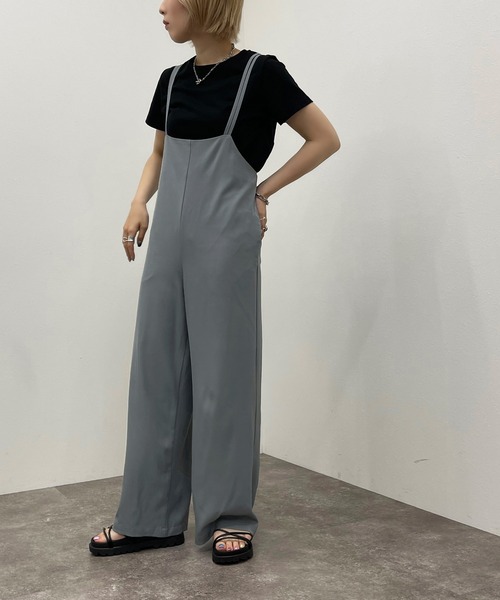 apres jour mignon（アプレジュールミニョン）の「ハイウエストキャミサロペ 【ZOZOTOWN限定アイテム】（サロペット/オーバーオール・レディース・ブラック/ブルー系その他・SMALL/X-LARGE/MEDIUM）」の9枚目の写真