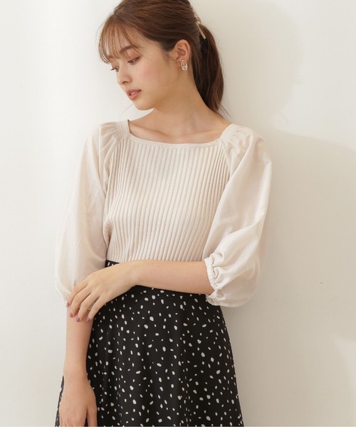 PROPORTION BODY DRESSING(プロポーションボディドレッシング)の「バルーンスリーブニット / 1211270803(ニット/セーター・レディース・ホワイト系その他/ライトピンク/ブルー・FREE)」の1枚目の写真