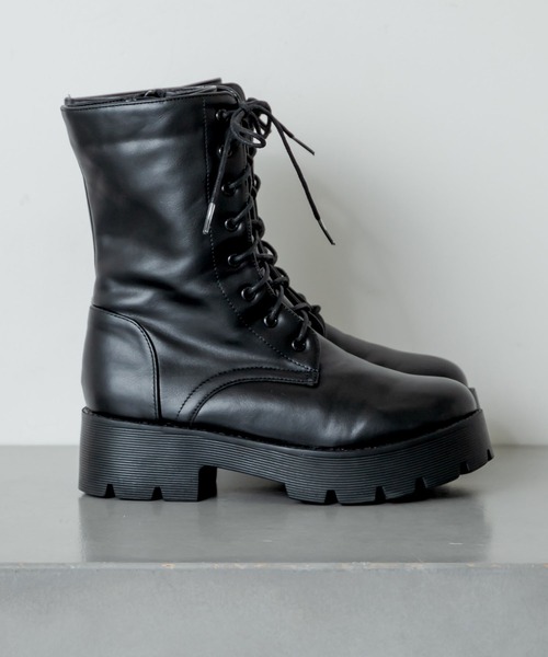 RASVOA（ラスボア）の「バルキーレースアップブーツ（ブーツ・レディース・ブラック・M/L）」の19枚目の写真