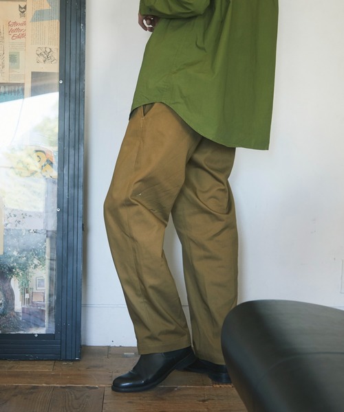 CRAFT STANDARD BOUTIQUE（クラフトスタンダードブティック）の「綿ツイル厚手ストレートパンツ　＊◇（スラックス・メンズ・ベージュ/ネイビー/カーキ・LL/M/L）」の6枚目の写真